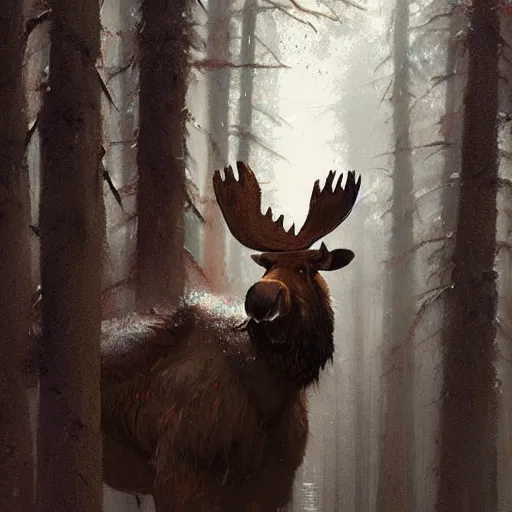 Image similar to moose furry by greg rutkowski