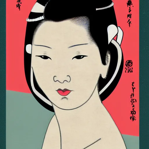 Prompt: novody with us, digital art, utamaro kitagawa mixin with banksy style