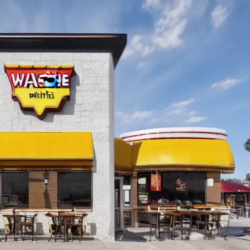 Image similar to detailed wafflehouse restaurant 4k