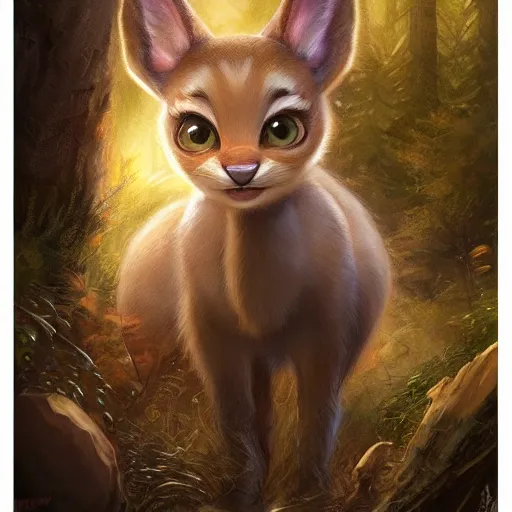 Image similar to Disney's Bambi Cat, the cutest kitten ever, D&D, fantasy, portrait, highly detailed, digital painting, trending on artstation, concept art, sharp focus, illustration, art by artgerm and greg rutkowski and magali villeneuve