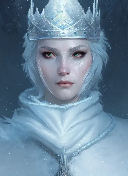 Prompt: the frozen king, fantasy, medieval, highly detailed, digital painting, artstation, concept art, smooth, sharp focus, illustration, art by artgerm and greg rutkowski