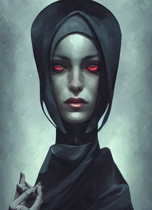 Image similar to tarot!!, high priestess, no noise, elegant, concept art, sharp focus, beautiful face!!, digital art, smooth defined outlines!!, human anatomy, human structure, vector background, dark fantasy, by Brom, trending on Artstation, Tom Bagshaw, Sargent