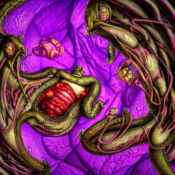 Prompt: detailed shot inside a goddess dragon's cavernous synthetic stomach, the walls purple and pulsing, slimy and hot, lots of acid pooling up on the floor, digesting a bunch humans that ended up inside, food pov, micro pov, vore, digital art, furry art, high quality, 8k 3D realistic, macro art, micro art, Furaffinity, Deviantart, Eka's Portal, G6