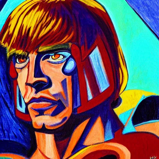 Prompt: portrait painting of he - man, art by picasso, 4 k,, highly detailed, epic lighting