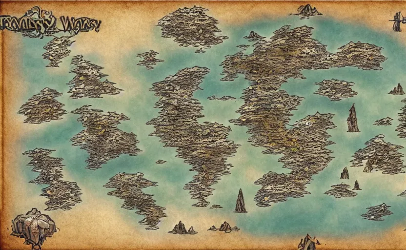 Image similar to fantasy world map,