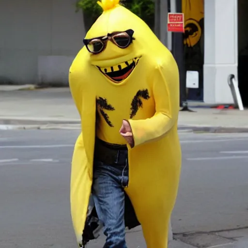 Prompt: johnny depp in banana costume