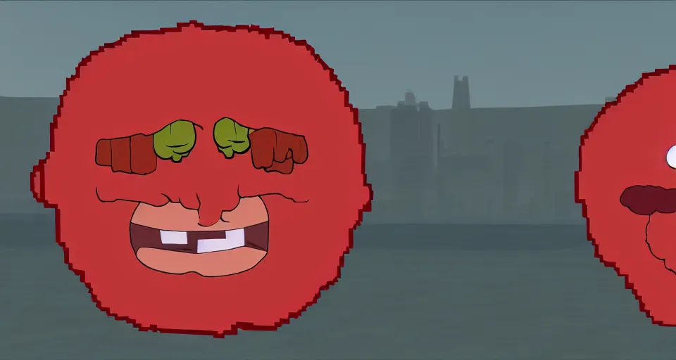 Prompt: Screenshot of a 3d version of a 3d Meatwad from Aqua Teen Hunger Force as a 3d NPC in the realistic 3d videogame 'Grand Theft Auto V' (2013). Sharpened. 1080p. High-res. Ultra graphical settings.