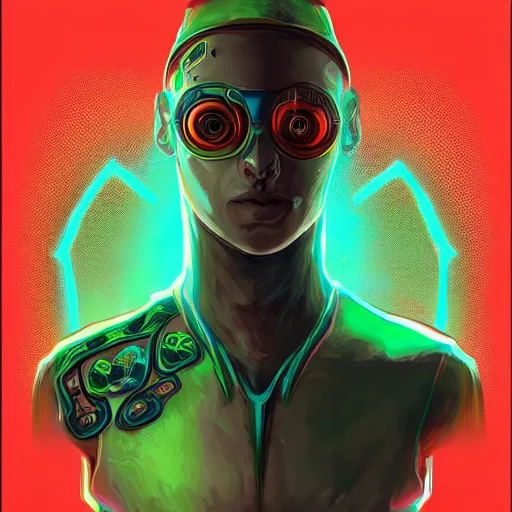 Image similar to Cyberpunk portrait of a frog human chimera