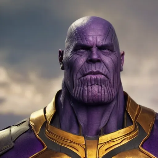 Image similar to thanos, purple skin, josh brolin, clerical clothes, full body shot, realistic, highly detailed