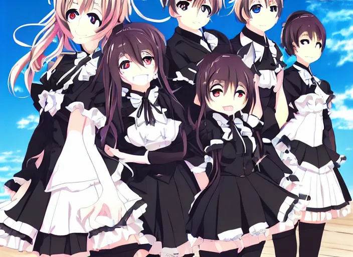 Prompt: maid ; kadokawa light novel, cover, ; visual novel