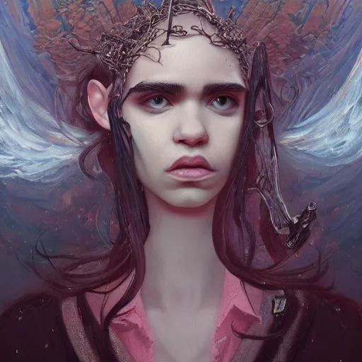 Image similar to genesis music made by grimes, oil painting, ultradetailed, artstation, ultradetailed, digital painting, ultradetailed