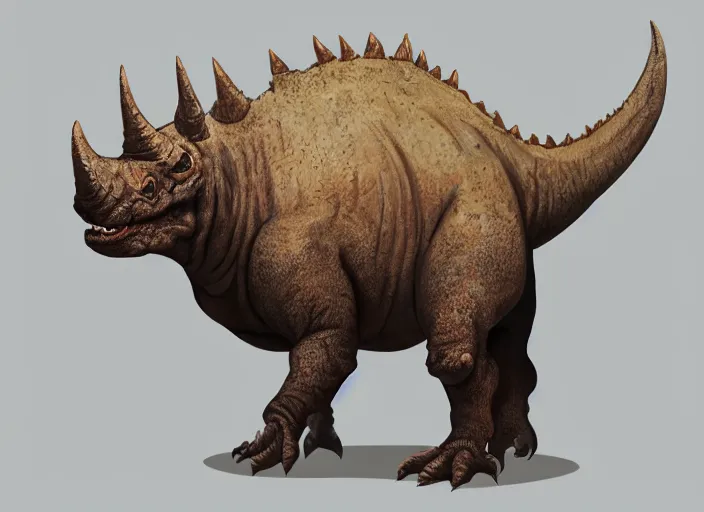 Image similar to character design for a triceratops made by cookies, oil painting by jama jurabaev, extremely detailed, brush hard, artstation, for aaa game, high quality, brush stroke