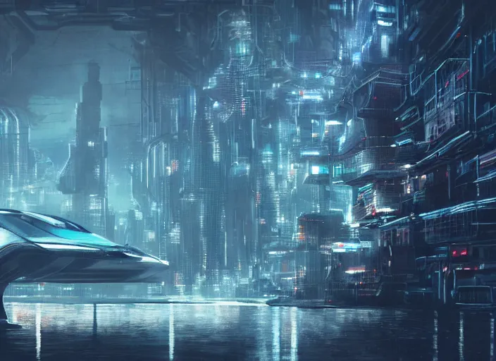 Prompt: cult of technology, exterior, cyberpunk, shinning lighting, side view, scifi, machines, ocean animals, artificial intelligence!!, ultra realistic, highly detailed, brain in a vat!!, futuristic landscape, citadel, industrial, city, atmosphere, highlighted, cinematic, art by jan urschel and neil blevins, small human