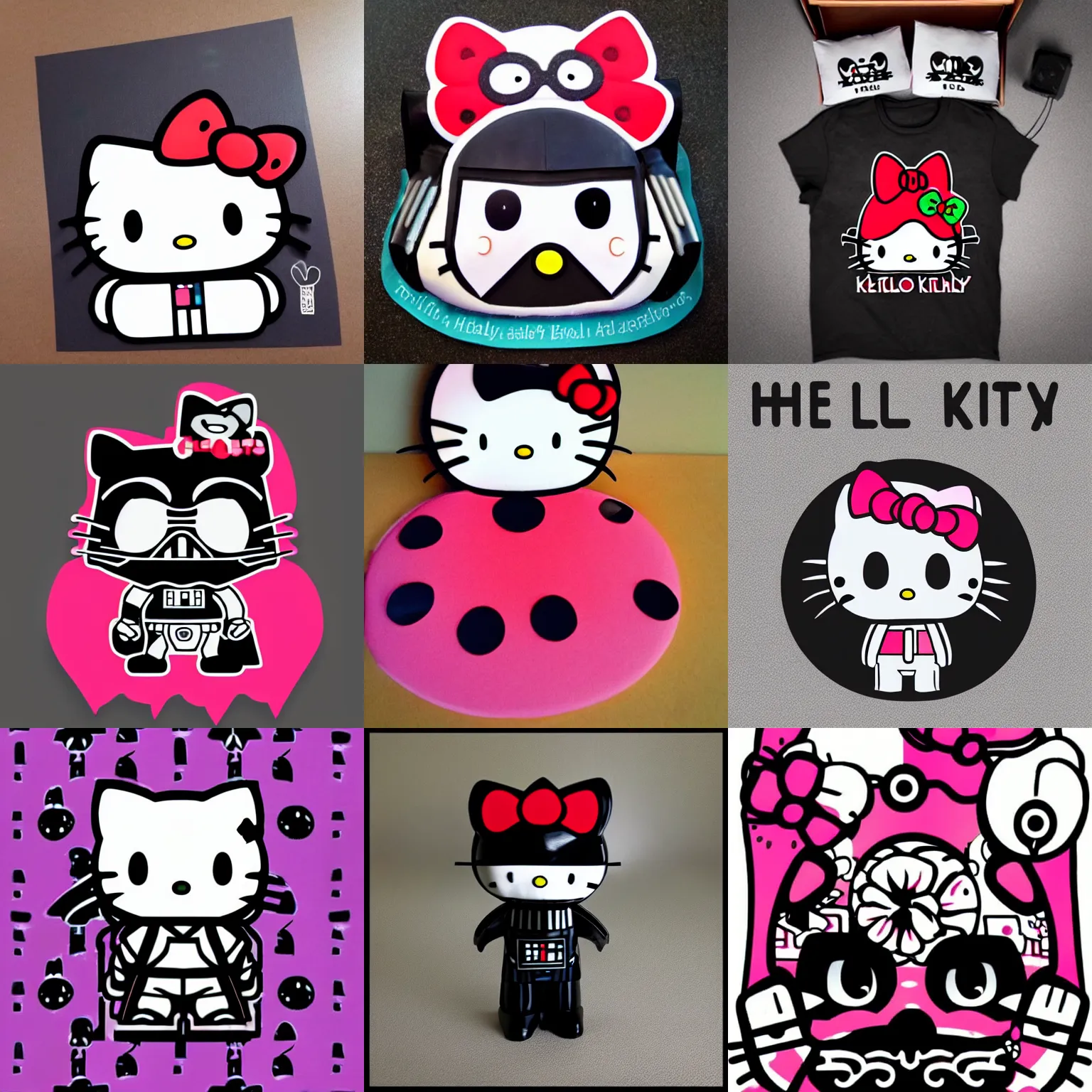 Prompt: hello kitty themed darth vader