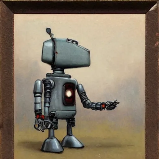 Image similar to (((((((((((retro robot with tank tracks drive on and a robot dog head))))))))))) . muted colors. by Jean-Baptiste Monge !!!!!!!!!!!!!!!!!!!!!!!!!!!!!!!!!!!!!!!!