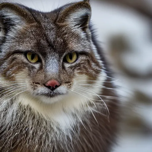 Prompt: the most beautiful pallas's cat in the world, high-quality portrait