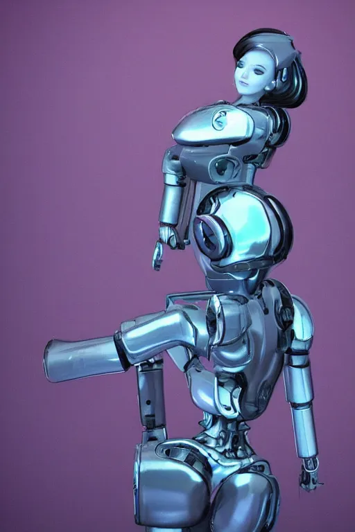 Image similar to dreamy female mechanical android posing like an instagram thot