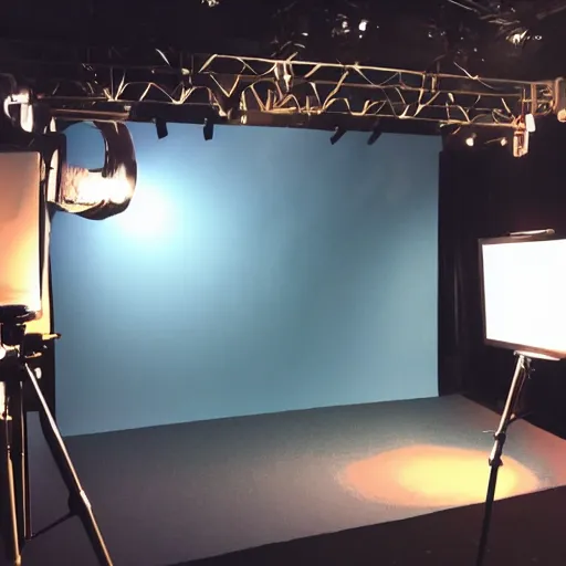 Prompt: a photo of a animation filming set