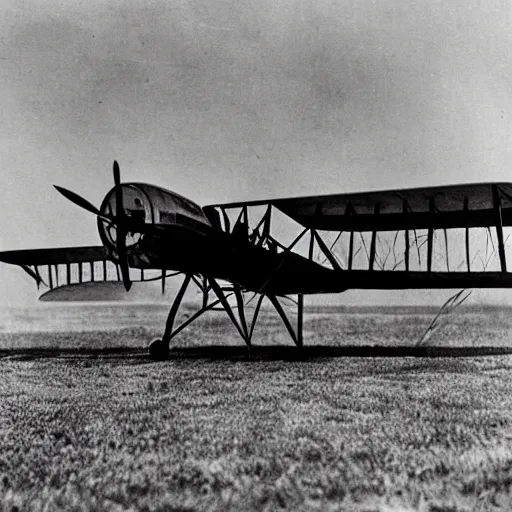 Prompt: watching orville and wilbur wright brothers first plane