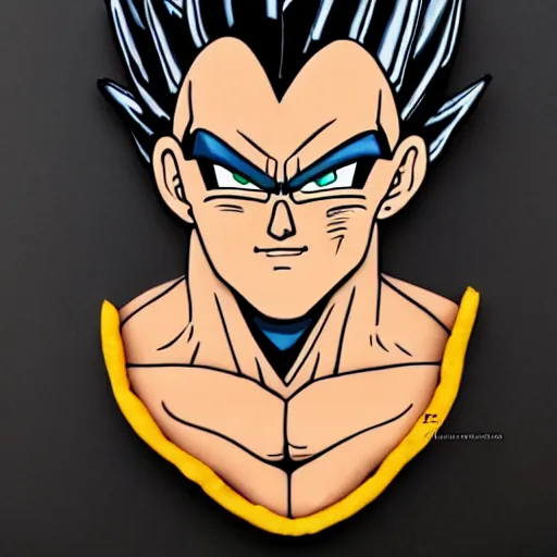 Image similar to Vegeta made from cookie, baking artwork, extremely detailed, 8k, trending on Artstation