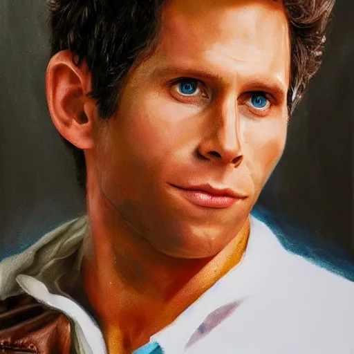 Prompt: dennis reynolds as the golden god, photo realism, perfect face, realistic