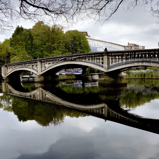 Image similar to a photograph of a beautiful bridge in glasgow, scotland