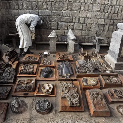 Prompt: 1 9 th century relics disinterred by the archæological expedition excavating on the site of the capital of the ancient british empire, the fabulous city of london