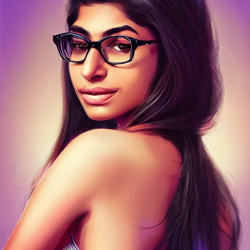 Image similar to mia khalifa as teen girl, long hair, gorgeous, amazing, elegant, intricate, highly detailed, digital painting, artstation, concept art, sharp focus, illustration, art by Ross tran