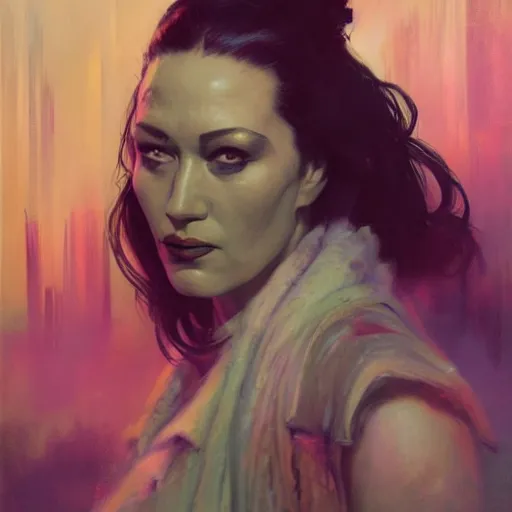 Image similar to yma sumac, hyperrealistic portrait, bladerunner street, art of elysium by jeremy mann and alphonse mucha, fantasy art, photo realistic, dynamic lighting, artstation, poster, volumetric lighting, very detailed face, 4 k, award winning