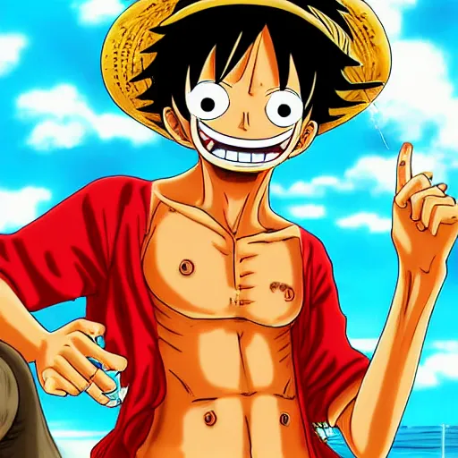 Prompt: Monkey D Luffy finally finding the one piece on Long Island, digital art, anime style, trending on Artststion