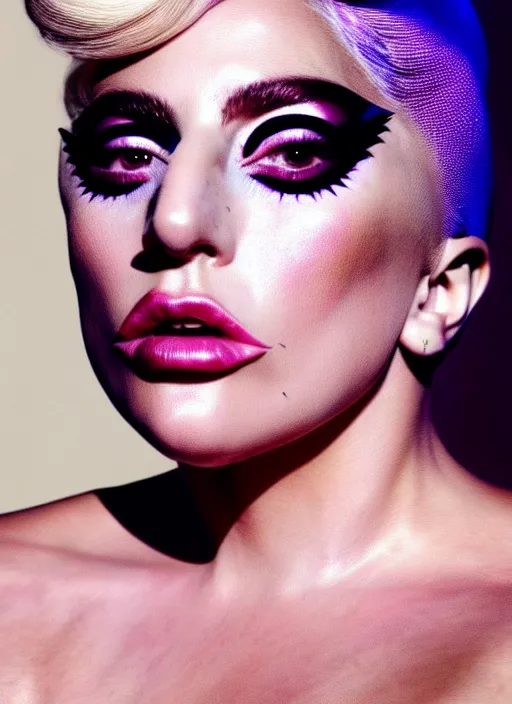 Image similar to lady gaga vogue photoshoot by nick knight editorial studio lighting Highly realistic. High resolution. Highly detailed. Dramatic. 8k.4k.