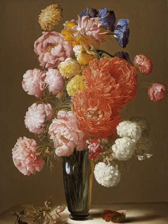 Image similar to Vase of Flowers 1722 Jan van Huysum ,getty museum jan van huysum flowers