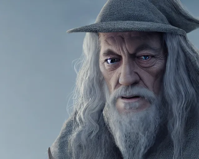 Image similar to jesus christ as gandalf the gray, character art, by various concept artists, redshift render, hyperrealistic face, photorealistic render