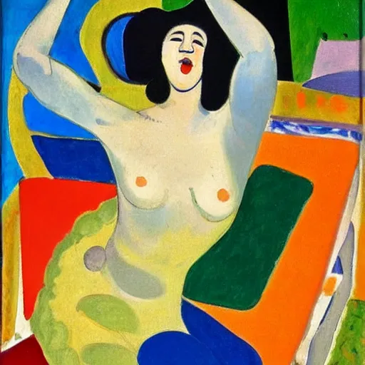 Prompt: the laughter of the music, by matisse, oil on canvas