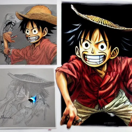 Image similar to luffy by kim jung gi