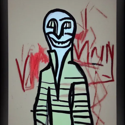 Image similar to voldemort drawn by Basquiat