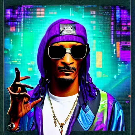 Image similar to cyberpunk snoop dogg