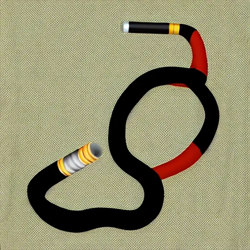 Prompt: cigarette as snake