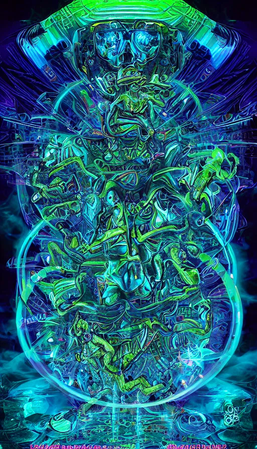 Image similar to psytrance artwork, by steve argyle