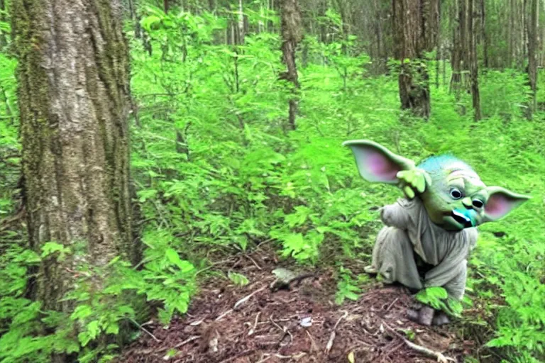 Image similar to yoda caught on trail cam