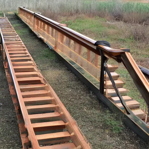 Prompt: endless handcar rails