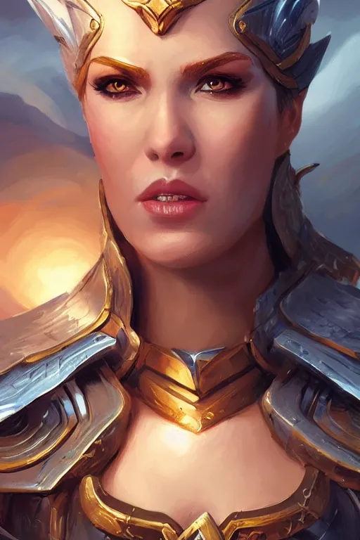 Image similar to amazon valkyrie athena, d & d, fantasy, portrait, highly detailed, headshot, digital painting, trending on artstation, concept art, sharp focus, illustration, art by artgerm and greg rutkowski and magali villeneuve