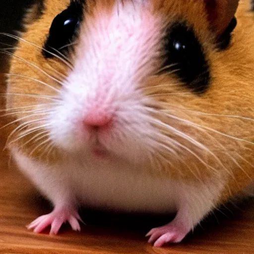 Prompt: confused hamster mugshot