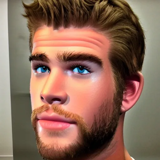 Image similar to “ a realistic detailed photo of a guy who is an attractive humanoid who is half robot and half humanoid, who is a male android, actor liam hemsworth, shiny skin, posing like a statue, blank stare, at the museum, on display ”