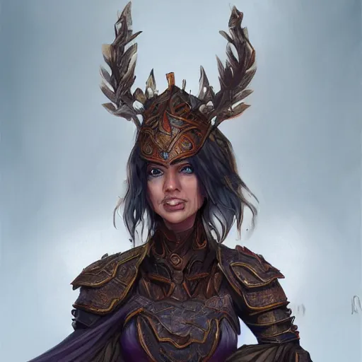 Image similar to beautiful earthen sorceress wearing wooden armor, trending on artstation, ultra fine detailed, hyper detailed, hd, concept art, digital painting