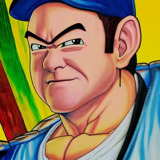 Image similar to Painting of David Koechner, official, detailed, character dragonball, award winning artwork, Akira Toriyama