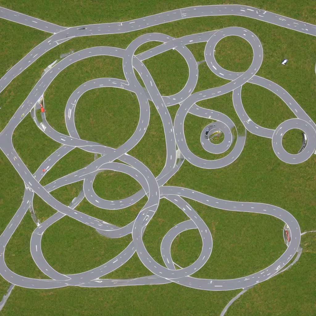 Prompt: figure eight roundabouts