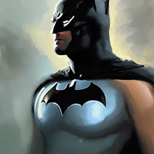 Image similar to batman of the future, brush strokes, oil painting, greg rutkowski