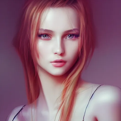 Prompt: Portrait of a beautiful young woman, concept art, digital art, studio lightning, bright colors, intricate, masterpiece, photorealistic, hiperrealistic, sharp focus, high contrast, Artstation HQ, DeviantArt trending, 4k UHD, Unreal Engine 5