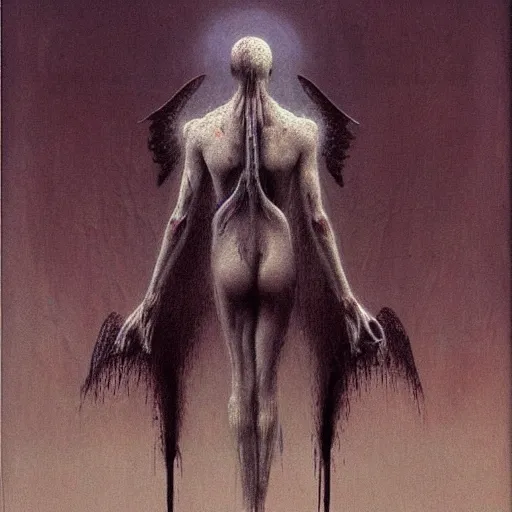 Image similar to arch angel concept art, by beksinski, dark soul concept